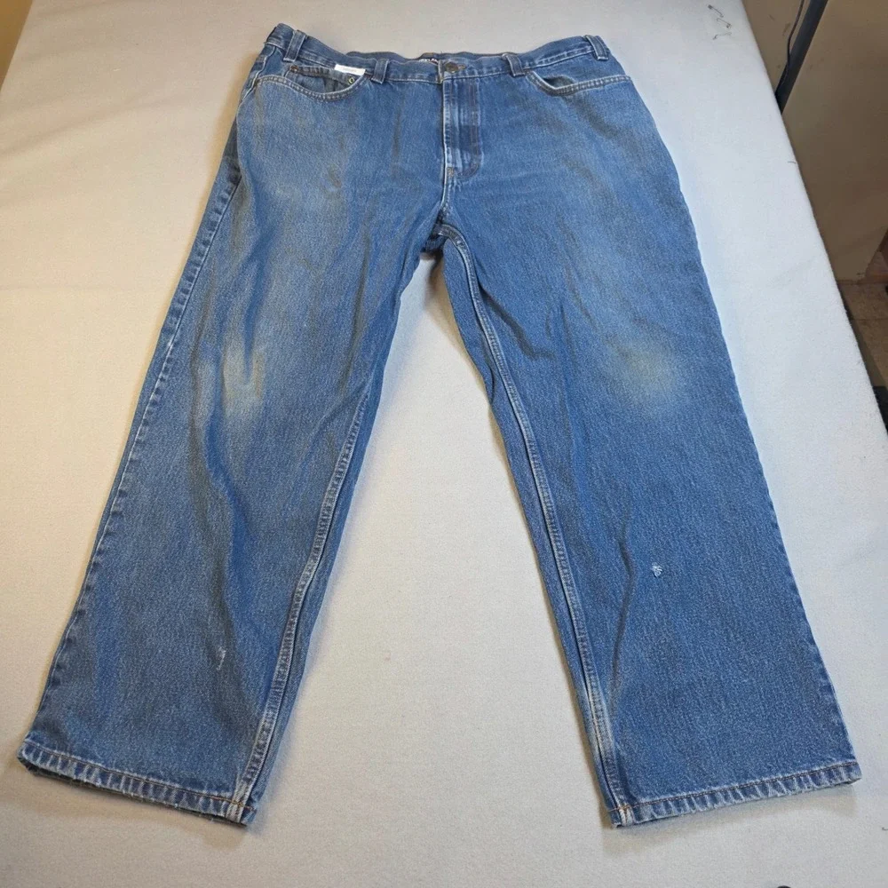 Kirkland Signature Mens Relaxed Fit Denim Jeans Blue 42x30 Vintage Look